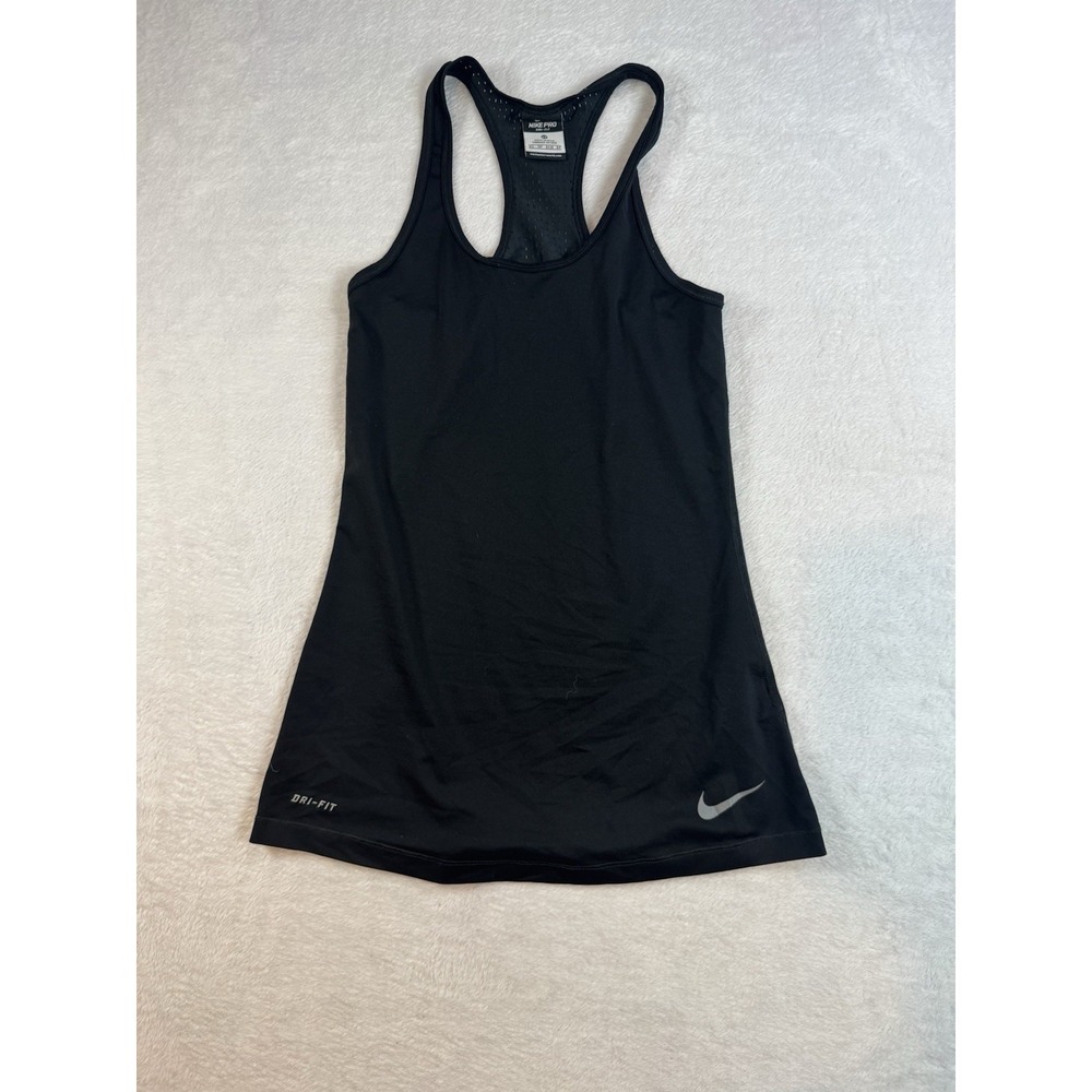Nike Tank Top Women XS Black Mesh Gym Run Yoga Clean Girl Sporty Chic Athleisure